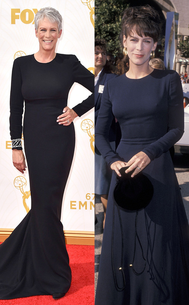 Jamie Lee Curtis Rocks Almost Identical Dress To Emmys 26 Years Later E Online